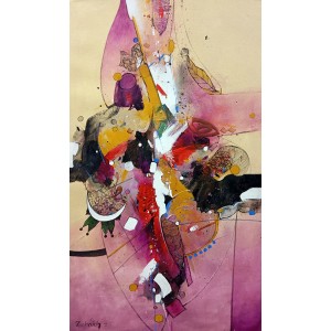 Zohaib Rind, 18 x 30 Inch, Acrylic on Canvas, Abstract Painting, AC-ZR-326